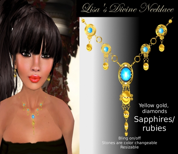 Lisa's Divine Necklace - Sapphires/Rubies And Diamonds