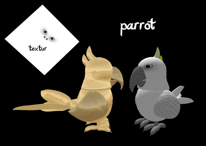 *Diesel Magic* parrot  sculpted maps