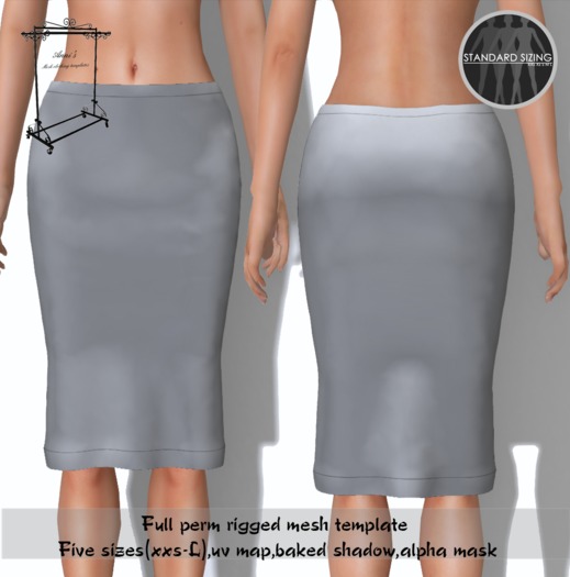 Anni's -Full perm mesh pencil skirt