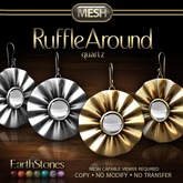 EarthStones Mesh - Ruffle Around Earrings - Quartz (BOX)