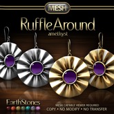 EarthStones Mesh - Ruffle Around Earrings - Amethyst (BOX)