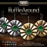 EarthStones Mesh - Ruffle Around Earrings - Emerald (BOX)