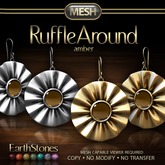 EarthStones Mesh - Ruffle Around Earrings - Amber (BOX)