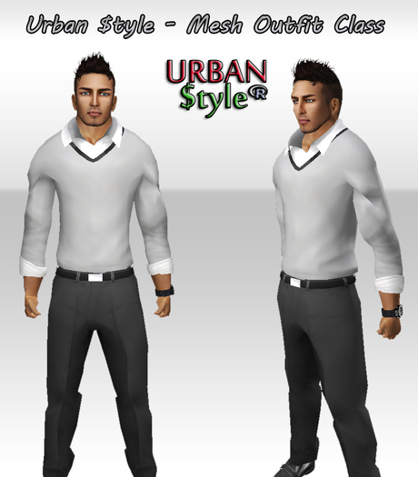 Urban $tyle - Mesh Outfit Class Gray 