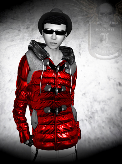 Pixlights Factory Men's Coat Red