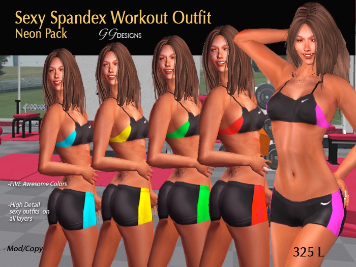*GG Designs Spando Workout outfits NEON pack