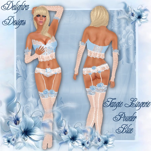 "Del's" Tangie Lingerie - Powder Blue