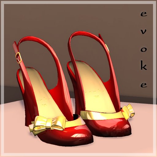 Evoke Ribbon Slingbacks - Red Patent / Metallic Gold