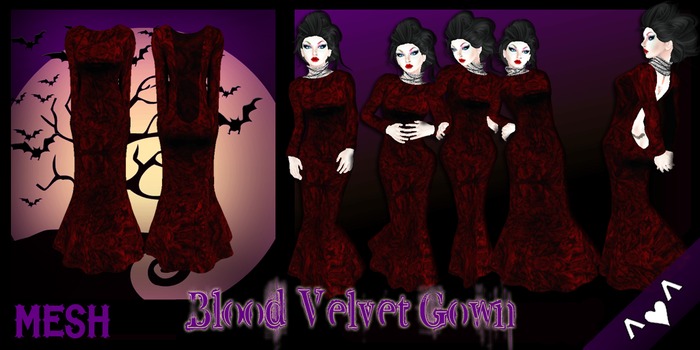^v^DRBC^v^ Blood Crushed Velvet Gown