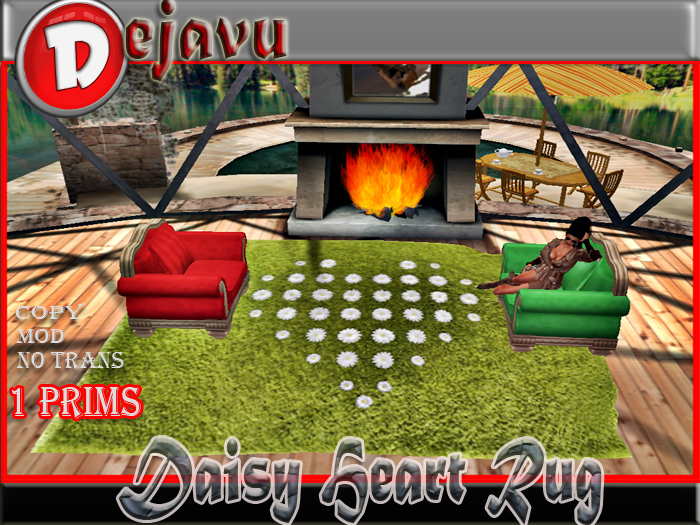 ^Dejavu^ Daisy Heart Rug