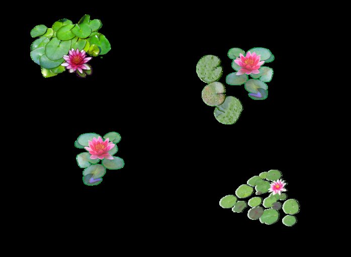 Water Lily Pads - a large prim with four 4 lily pads that moves slightly.