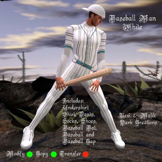 Baseball Man White