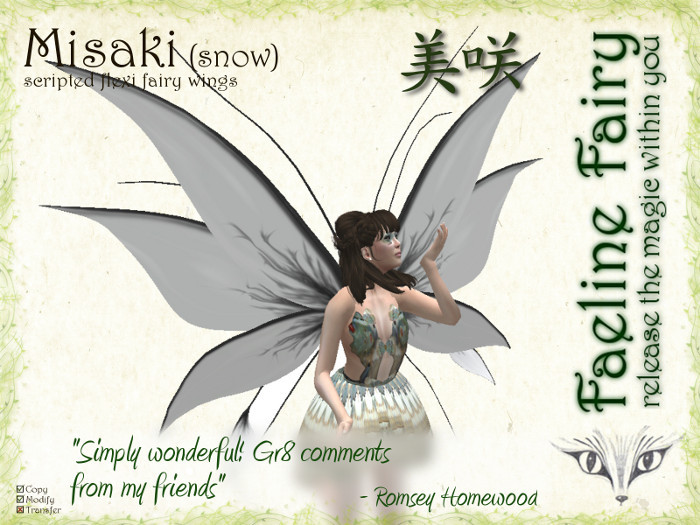 Misaki (snow) - flexi wings for tiny and large by Faeline Fairy