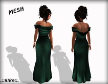 .::KIRA::. Off Shoulder Dress Green