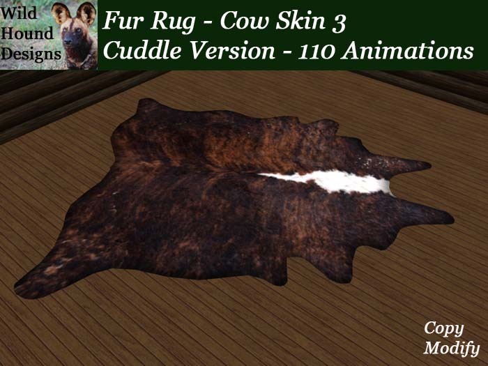 [WHD] -- Fur Rug - Cow Skin 3 - Cuddle Version - 110 animations