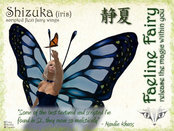 Shizuka (iris) - flexi wings for tiny and large by Faeline Fairy