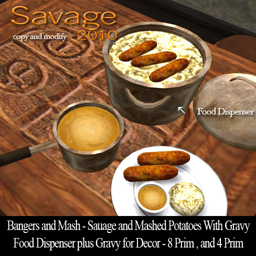 Bangers and Mash Potatoes with Gravy - Food Dispenser