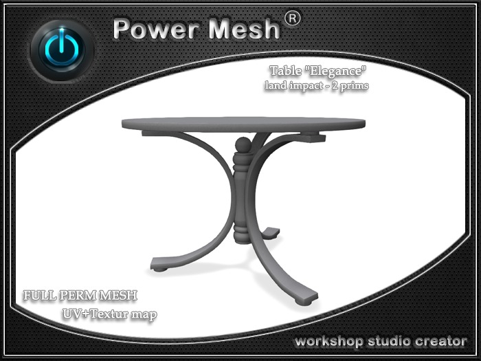 - { POWER MESH } - Full Perm Table "Elegance" 