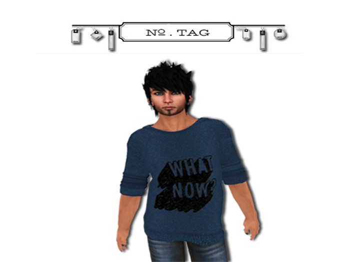 No.Tag - Loose Shirt What Now Blue {mesh}