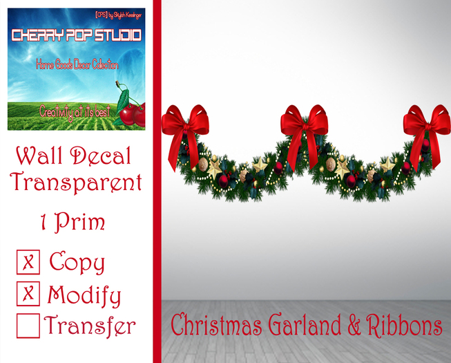 [CPS] Christmas Garland & Ribbons Decal