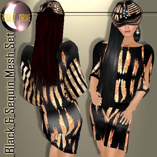 Black sequin Mini dress Set