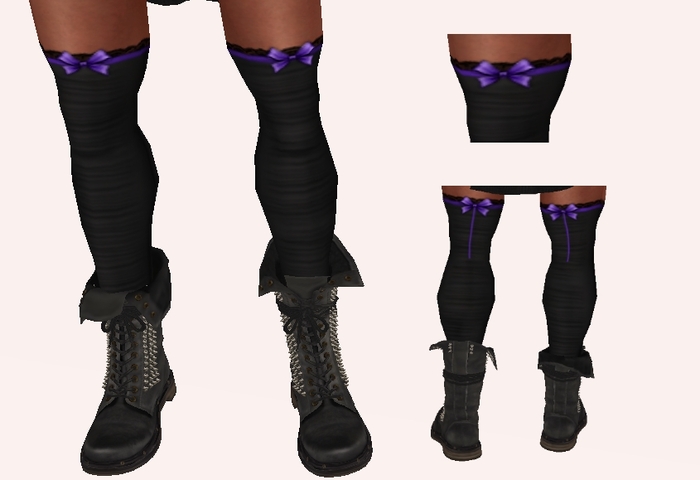 Stockings With Purple Bows