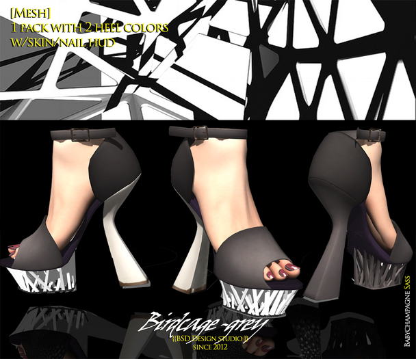 {{BSD Design Studio}}Birdcage-velvet grey[boxed][exclusive mesh]