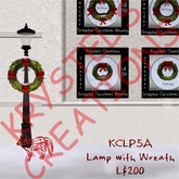 KCLP5A Lamp Post with Christmas Wreath & Light (Rezz Me)