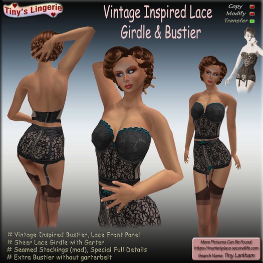Kim - Vintage Inspired Lingerie Set, Black #