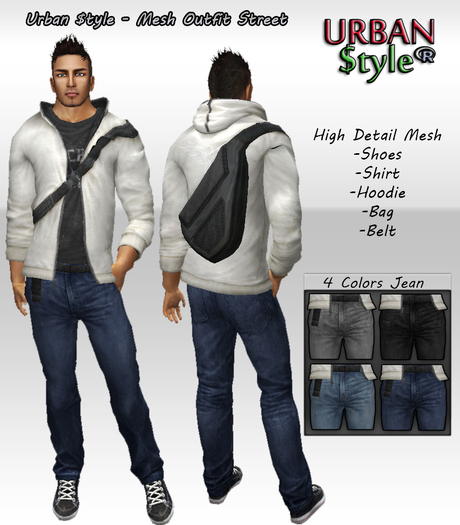 Urban $tyle - Mesh Outfit Street Beige/Black 