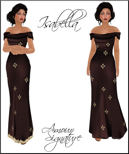 Amour Signature - Isabella MESH Gown - Espresso