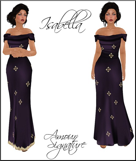 Amour Signature - Isabella MESH Gown - Grape