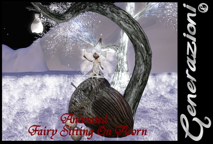 Animated Fairy Sitting On Acorn