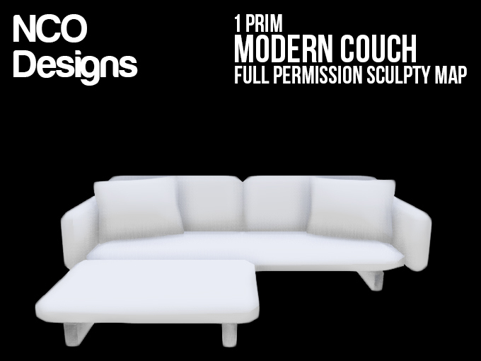 Second Life Marketplace - [NCO] Single Prim Modern Couch Sculpty Map