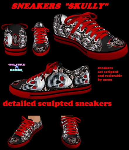 Sculpted Sneakers Skully (resizable)