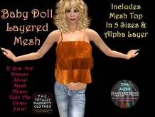 TNC BabyDoll Layered Mesh Top - Deep Orange