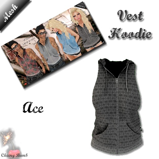 Mesh Vest Hoodie M - Ace