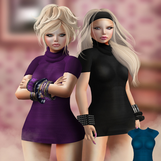 Winter Dress in Blue by Rock me amadeus - with LOLA TANGO appliers