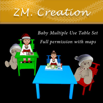 Second Life Marketplace - ZM Creation - Baby Multiple Use Table Set