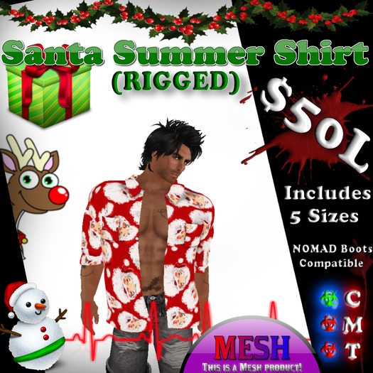 Mesh Santa Summer Shirt