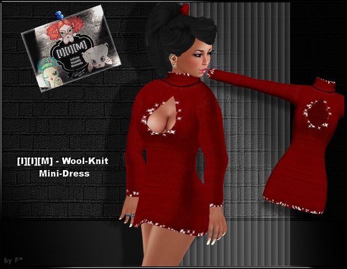 [I][I][M] - Wool-Knit Mini-Dress Red
