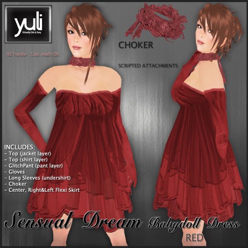 (Yuli) SensualDream Babydoll Dress RED