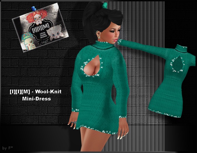 [I][I][M] - Wool-Knit Mini-Dress Green