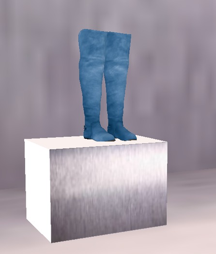 Mesh Over Knee Boots blue