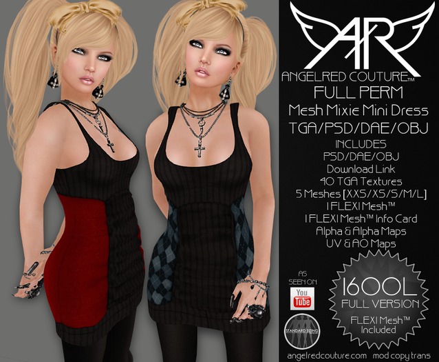 AngelRED - FULL PERM Mesh Mixie Dress [FULL VERSION]