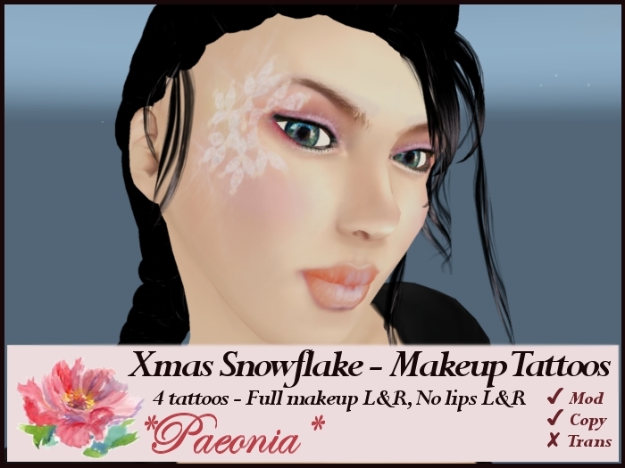 Christmas Snowflake Makeup Tattoo Sunset