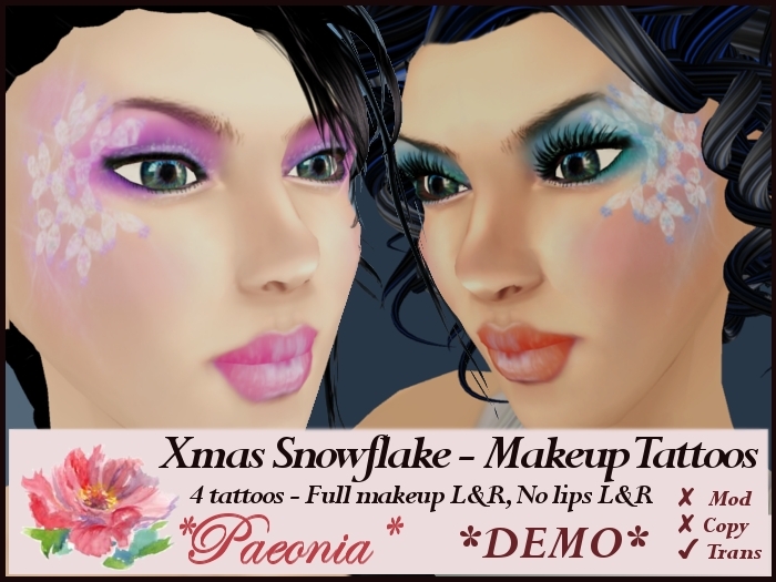 Christmas Snowflake Makeup Tattoo - DEMO