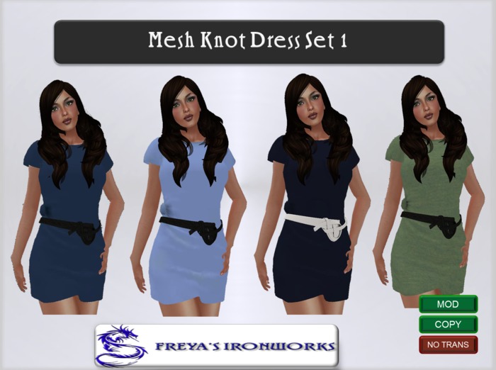 Mesh T-Shirt Side Knot Dress Set #1 - Freya's Ironworks