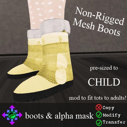 Vicarious Vitae - Mesh Snow Boots - Yellow (Child)