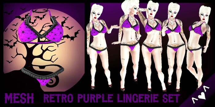 ^v^DRBC^v^Retro Purple Lingerie Set